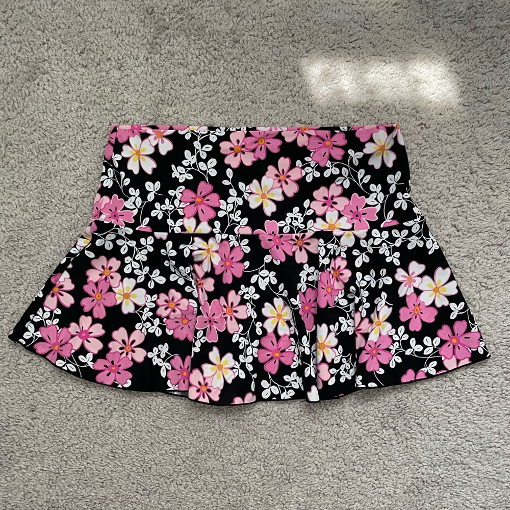 Victoria’s Secret Floral Swim Black and Pink Mini Skirt